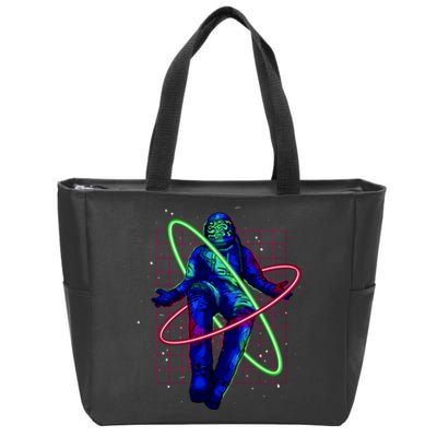 Neon Astronaut Zip Tote Bag