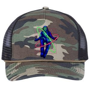 Neon Astronaut Retro Rope Trucker Hat Cap