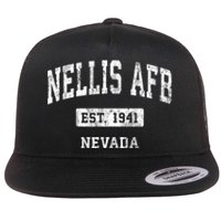 Nellis Afb Nevada Nv Vintage Sports Established Flat Bill Trucker Hat