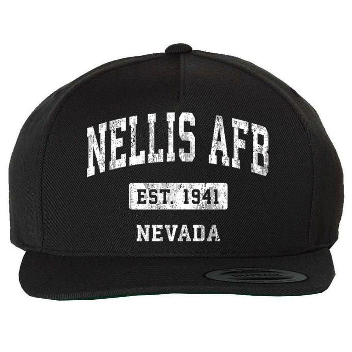 Nellis Afb Nevada Nv Vintage Sports Established Wool Snapback Cap