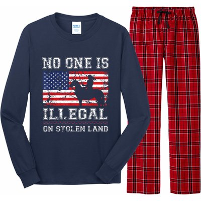 Native American No One Is Illegal On Stolen Land Long Sleeve Pajama Set