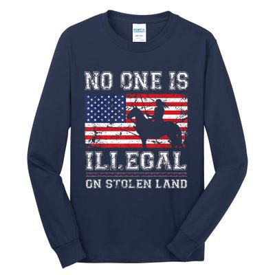 Native American No One Is Illegal On Stolen Land Tall Long Sleeve T-Shirt