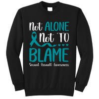 Not Alone Not To Blame Sexual Assault Awareness Teal Ribbon Sweatshirt