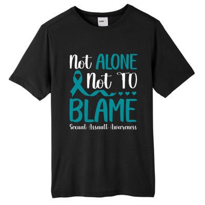 Not Alone Not To Blame Sexual Assault Awareness Teal Ribbon Tall Fusion ChromaSoft Performance T-Shirt