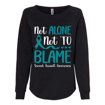 Not Alone Not To Blame Sexual Assault Awareness Teal Ribbon Womens California Wash Sweatshirt