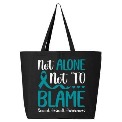 Not Alone Not To Blame Sexual Assault Awareness Teal Ribbon 25L Jumbo Tote