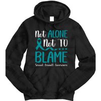 Not Alone Not To Blame Sexual Assault Awareness Teal Ribbon Tie Dye Hoodie