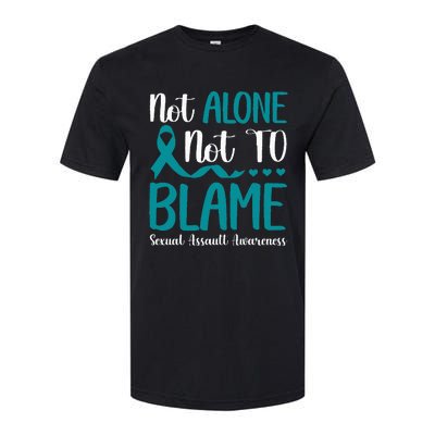 Not Alone Not To Blame Sexual Assault Awareness Teal Ribbon Softstyle CVC T-Shirt