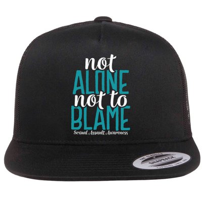 Not Alone Not To Blame Sexual Assault Awareness Flat Bill Trucker Hat