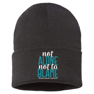 Not Alone Not To Blame Sexual Assault Awareness Sustainable Knit Beanie