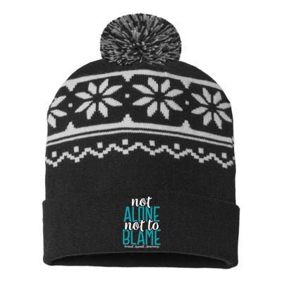 Not Alone Not To Blame Sexual Assault Awareness USA-Made Snowflake Beanie