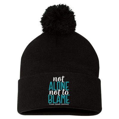 Not Alone Not To Blame Sexual Assault Awareness Pom Pom 12in Knit Beanie