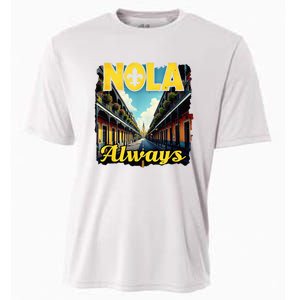 Nola Always Nola Never Forget New Orleans Always Support Cooling Performance Crew T-Shirt