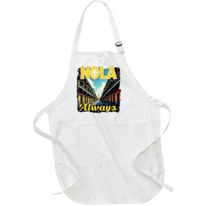 Nola Always Nola Never Forget New Orleans Always Support Full-Length Apron With Pockets