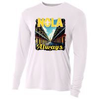 Nola Always Nola Never Forget New Orleans Always Support Cooling Performance Long Sleeve Crew