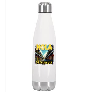 Nola Always Nola Never Forget New Orleans Always Support Stainless Steel Insulated Water Bottle