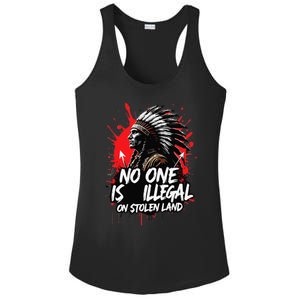 Native Americans No One Is Illegal On Stolen Land Ladies PosiCharge Competitor Racerback Tank