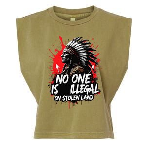 Native Americans No One Is Illegal On Stolen Land Garment-Dyed Women's Muscle Tee