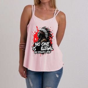 Native Americans No One Is Illegal On Stolen Land Women's Strappy Tank