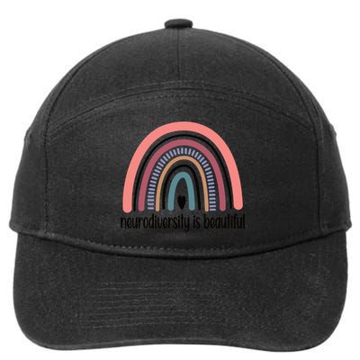 Neurodiversity Autism Neurodivergent Gift 7-Panel Snapback Hat