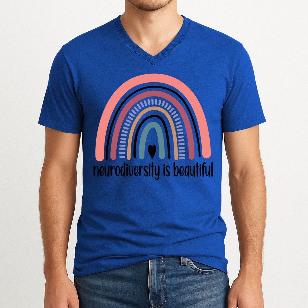 Neurodiversity Autism Neurodivergent Gift V-Neck T-Shirt