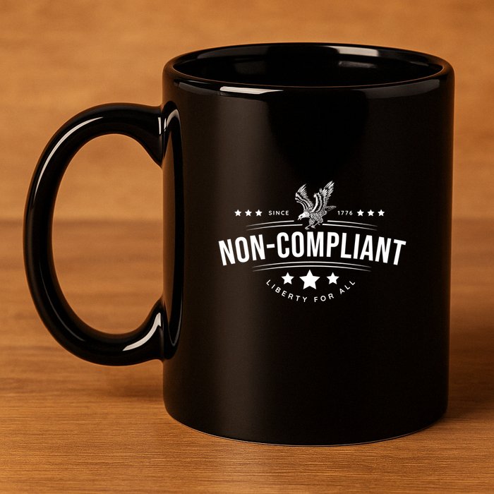 Non–Compliant America 11oz C Handle Ceramic Mug