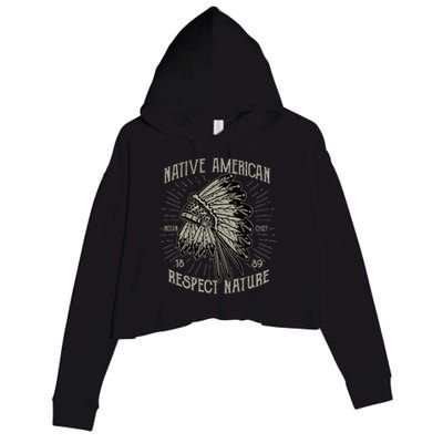 Native American Crop Fleece Hoodie