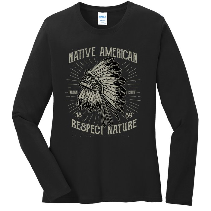 Native American Ladies Long Sleeve Shirt