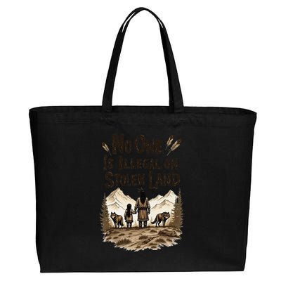 Native Americans No One Is Illegal On Stolen Land Cotton Canvas Jumbo Tote