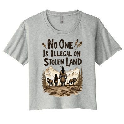 Native Americans No One Is Illegal On Stolen Land Women's Crop Top Tee