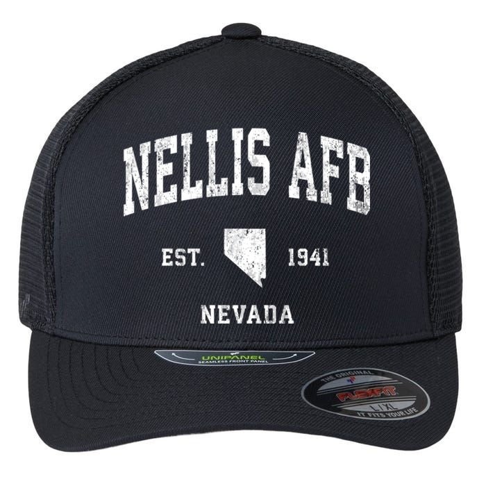 Nellis Afb Nevada Nv Vintage Established Athletic Flexfit Unipanel Trucker Cap