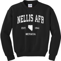 Nellis Afb Nevada Nv Vintage Established Athletic Kids Sweatshirt