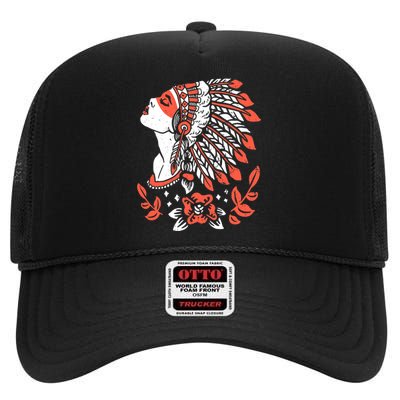 Native American No More Stolen Sisters MMIW High Crown Mesh Back Trucker Hat