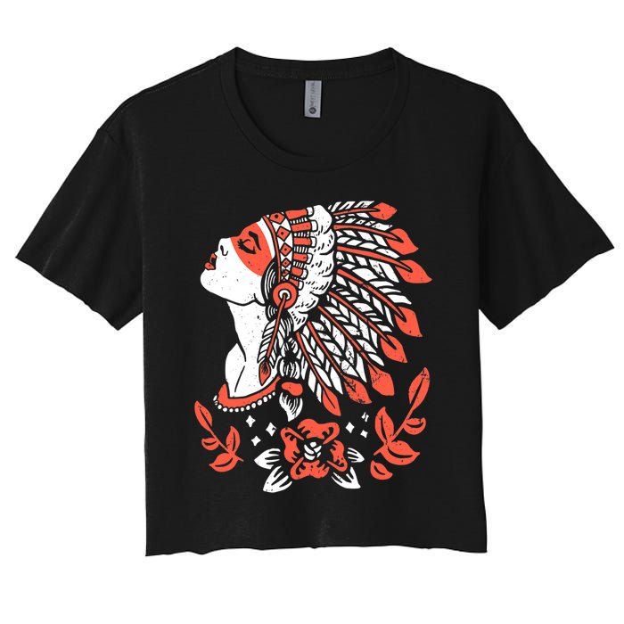 Native American No More Stolen Sisters MMIW Women's Crop Top Tee