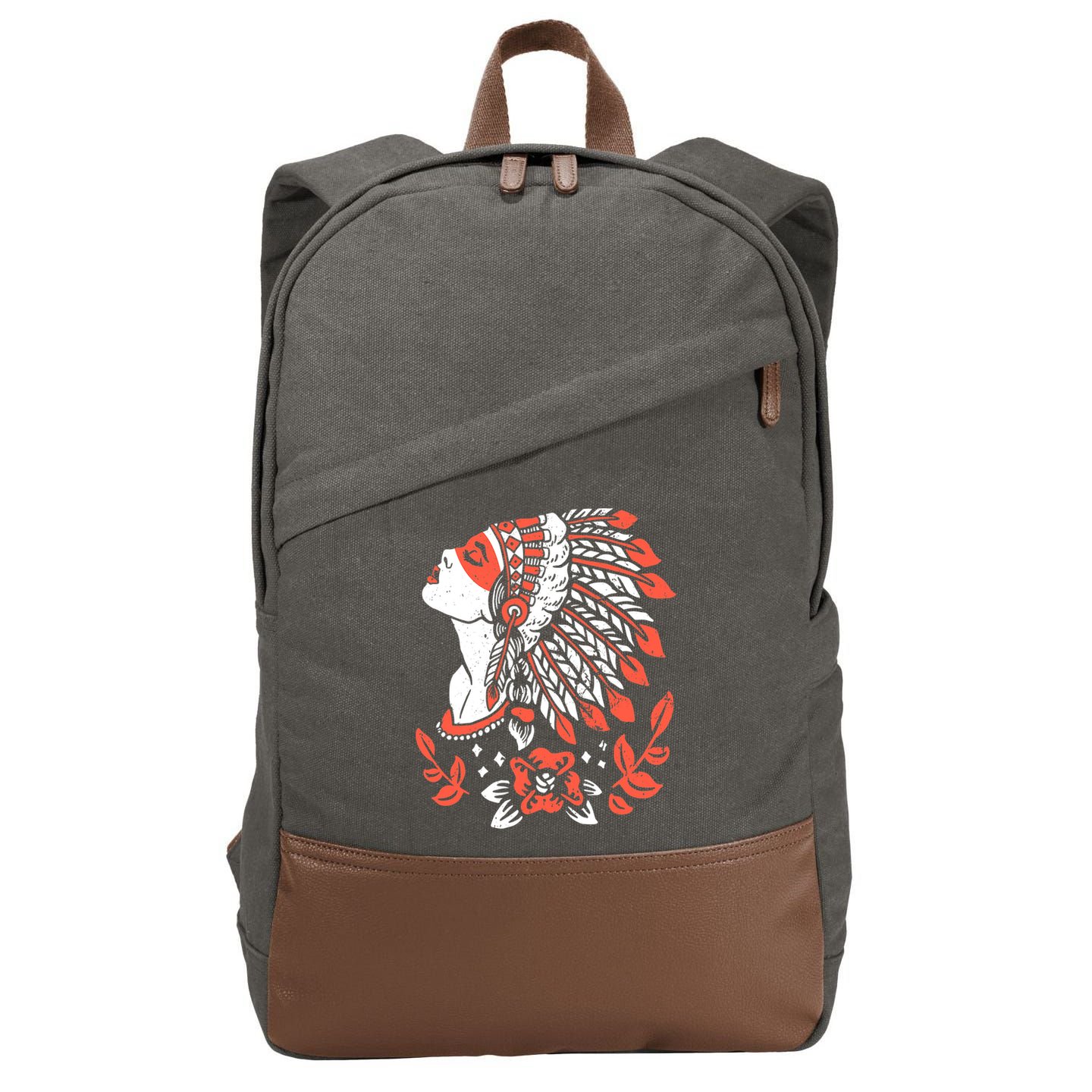 Native American No More Stolen Sisters MMIW Cotton Canvas Backpack