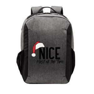 Naughty And Nice Humorous Christmas Couple Vector Backpack