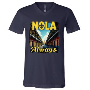 Nola Always Nola Never Forget New Orleans Always Support V-Neck T-Shirt