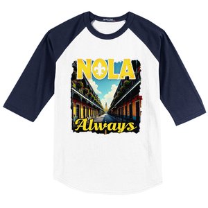 Nola Always Nola Never Forget New Orleans Always Support Baseball Sleeve Shirt