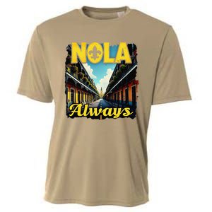 Nola Always Nola Never Forget New Orleans Always Support Cooling Performance Crew T-Shirt