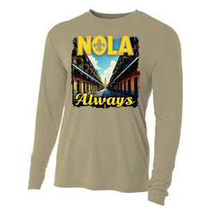 Nola Always Nola Never Forget New Orleans Always Support Cooling Performance Long Sleeve Crew