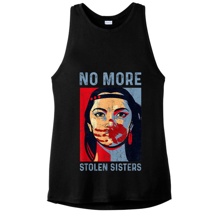 Native American No More Stolen Sisters Ladies PosiCharge Tri-Blend Wicking Tank