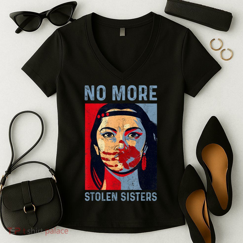 Native American No More Stolen Sisters Women's V-Neck T-Shirt