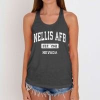 Nellis Afb Nevada Nv Vintage Sports Established Women's Knotted Racerback Tank