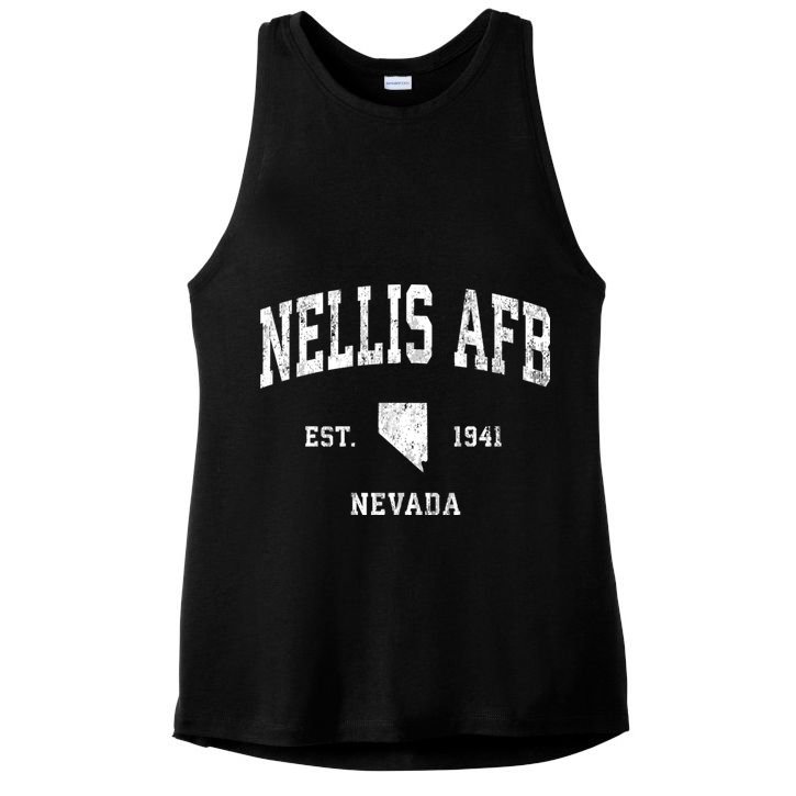 Nellis Afb Nevada Nv Vintage Established Athletic Sports Design Ladies PosiCharge Tri-Blend Wicking Tank
