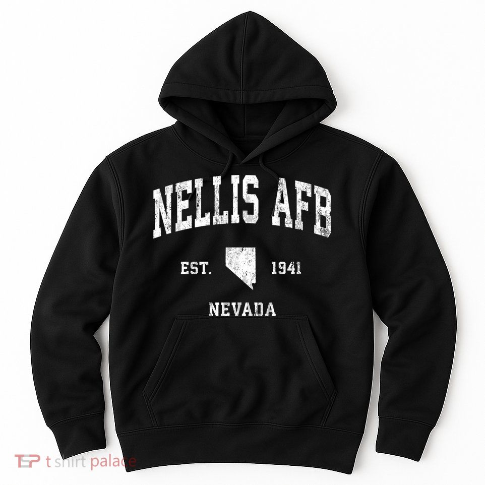 Nellis Afb Nevada Nv Vintage Established Athletic Sports Design Hoodie