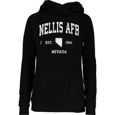 Nellis Afb Nevada Nv Vintage Established Athletic Sports Design Womens Funnel Neck Pullover Hood