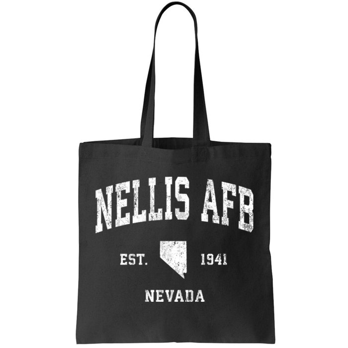 Nellis Afb Nevada Nv Vintage Established Athletic Sports Design Tote Bag