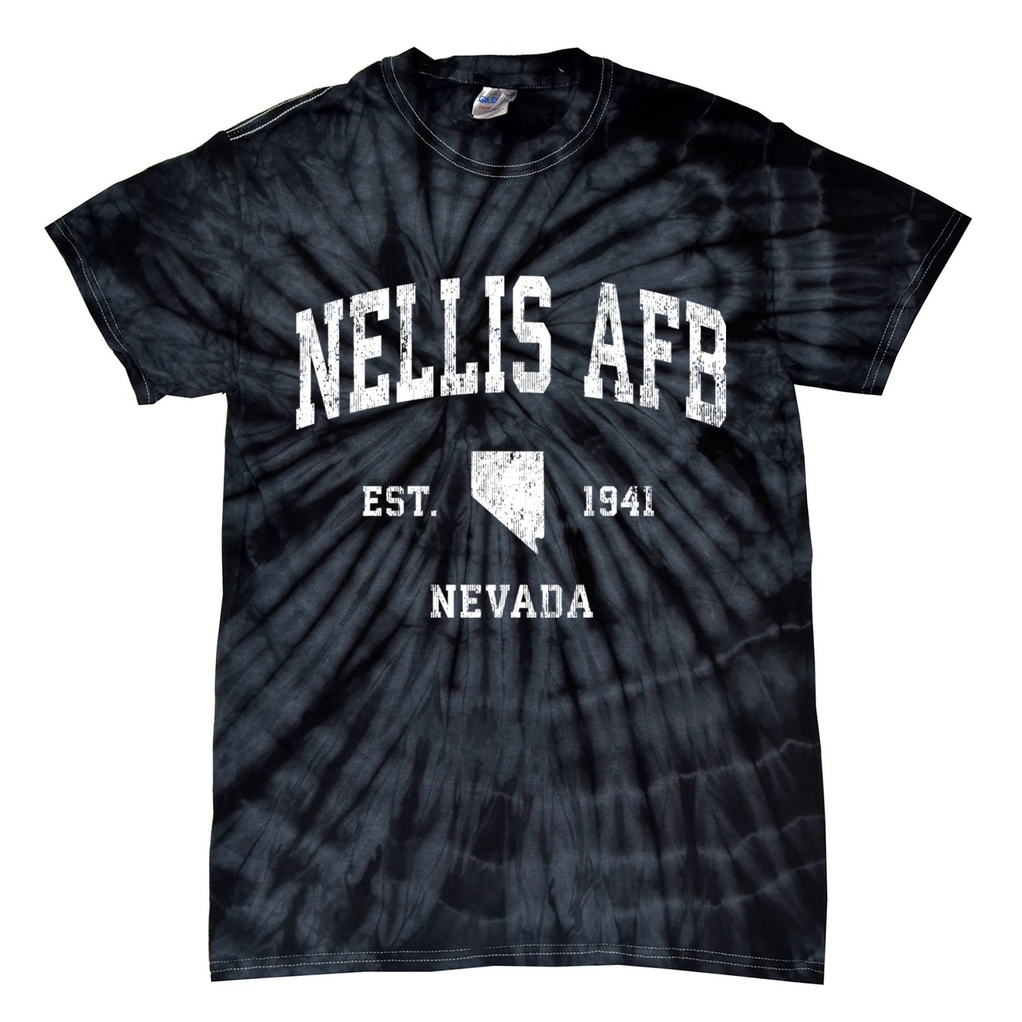 Nellis Afb Nevada Nv Vintage Established Athletic Sports Design Tie-Dye T-Shirt
