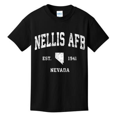 Nellis Afb Nevada Nv Vintage Established Athletic Sports Design Kids T-Shirt