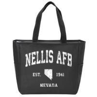 Nellis Afb Nevada Nv Vintage Established Athletic Sports Design Zip Tote Bag